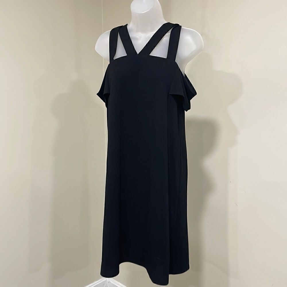 NWOT London Times Little Black Cold Shoulder Dress.  Size 10 M medium